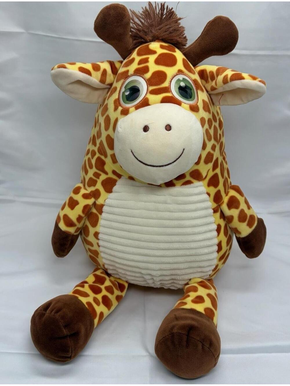 18" Hug Fun Flip Winking Round Eyes Plush Giraffe Toy